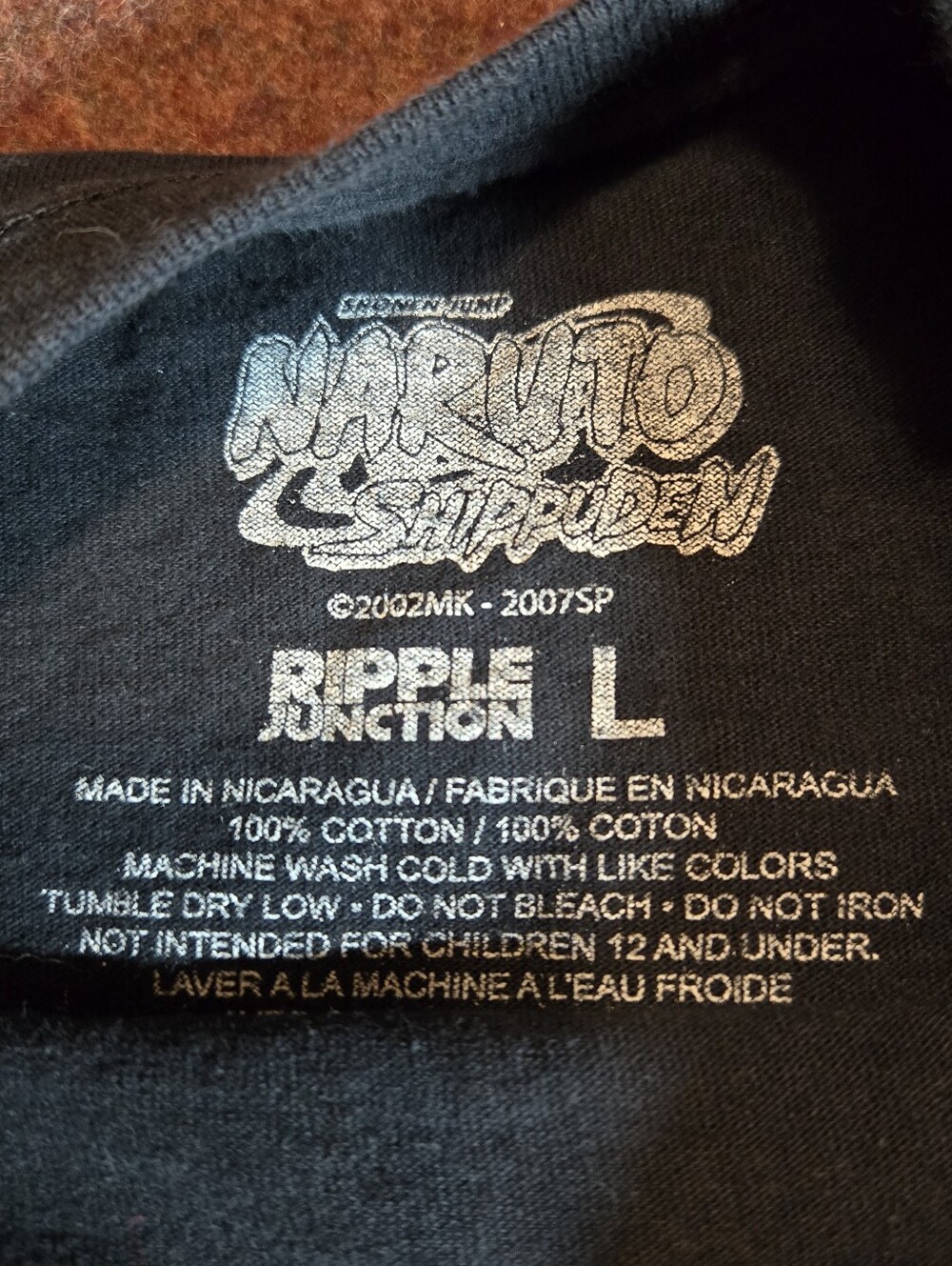 Naruto Shippuden Ichiraku Ramen Shop Long-sleeve Black Shirt Size L Y2K Vintage - Picture 8 of 8